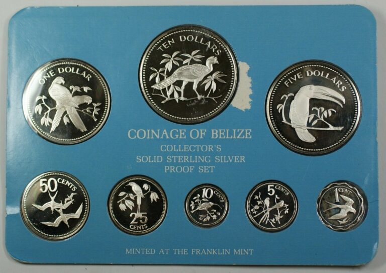 Read more about the article 1978 Belize 8 Coin .925 Silver Proof Set NO CASE NO COA IMPERFECTIONS on Sleeve