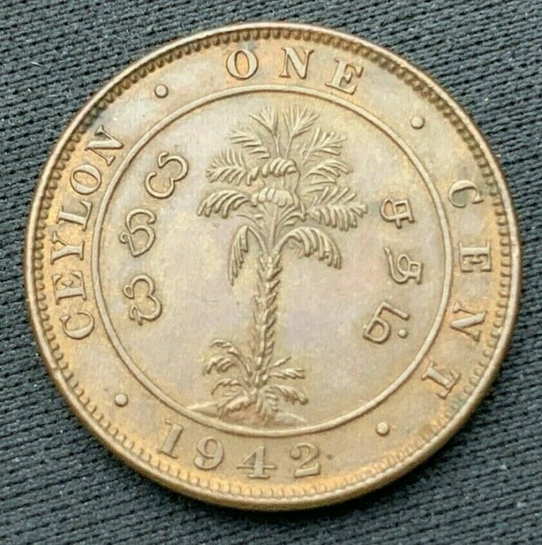 Read more about the article 1942 Ceylon Sri Lanka 1 Cent Coin AU +     World Coin Copper      #C024