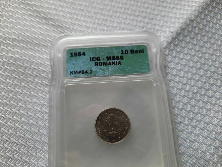 Read more about the article ROMANIA 10 bani 1954 ICG MS 66 Gem Unc $149.00