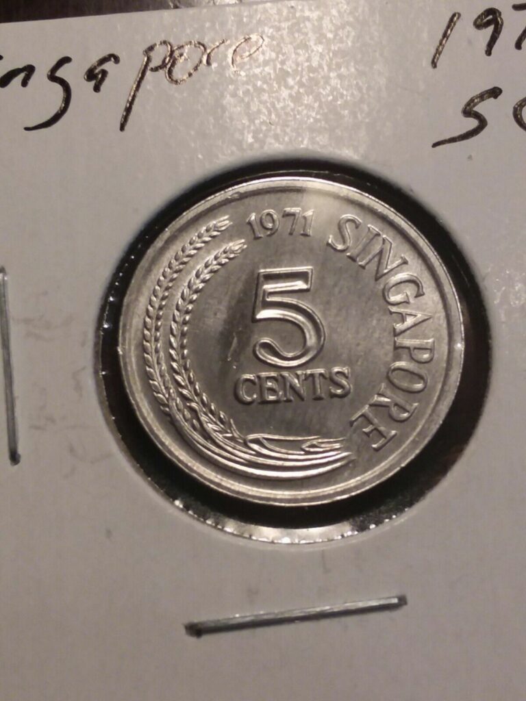 Read more about the article SINGAPORE UNCIRCULATED 1971 5 CENTS  KM#8