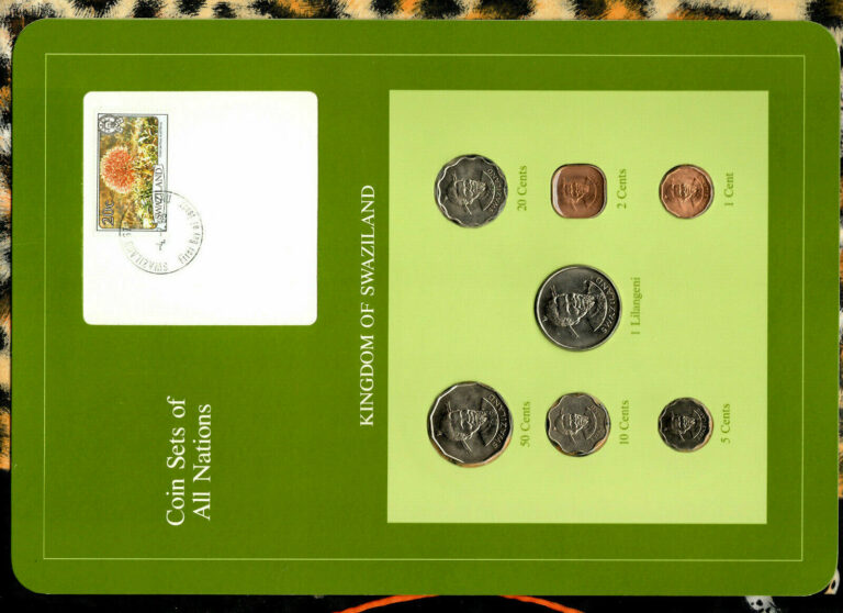 Read more about the article Coin Sets of All Nations Swaziland 1975-1982 20 5 cents  1 Lilangeni 1979