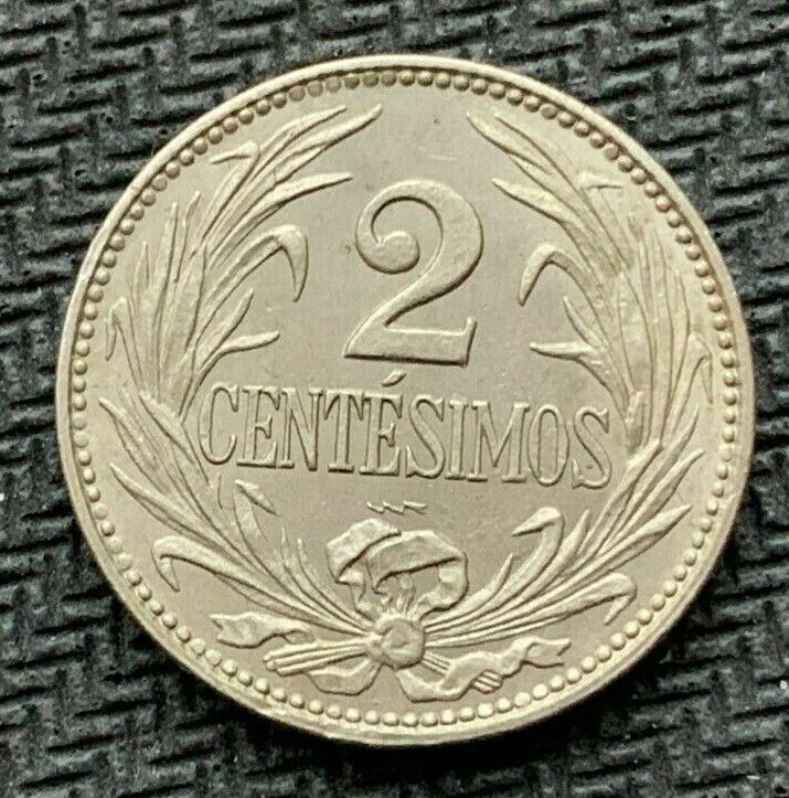 Read more about the article 1924 Uruguay 2 Centesimos coin CH UNC    Rare Condition  World Coin     #C934