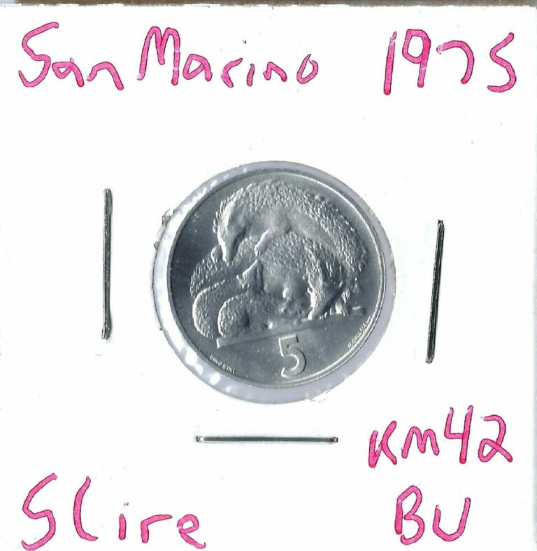 Read more about the article Coin San Marino 5 Lire 1975 KM42  combined shipping