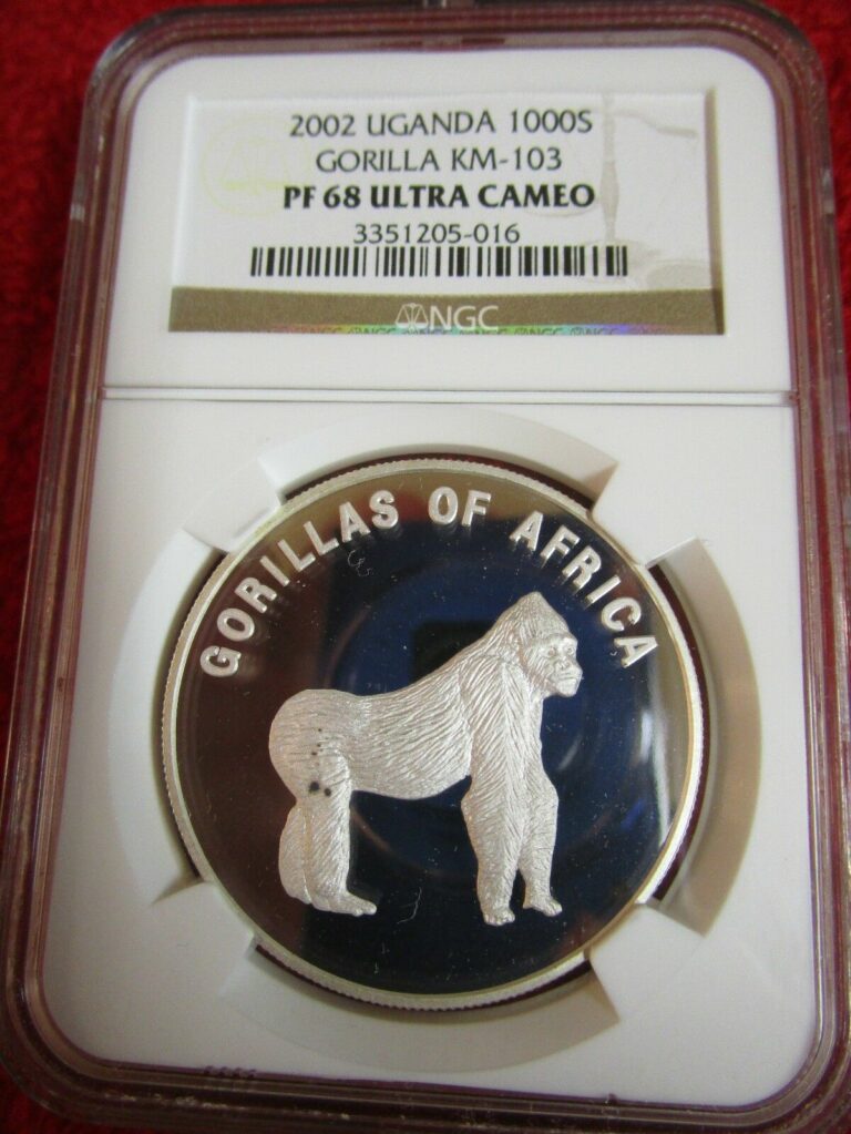 Read more about the article Uganda 2003 1000 Shillings NGC PF68 Ultra Cameo Gorilla Monkey Harambe pcgs icg