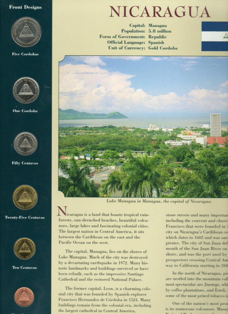 Read more about the article Coins from Around the World Nicaragua BU UNC 1997-2002 50 Centavos 1997