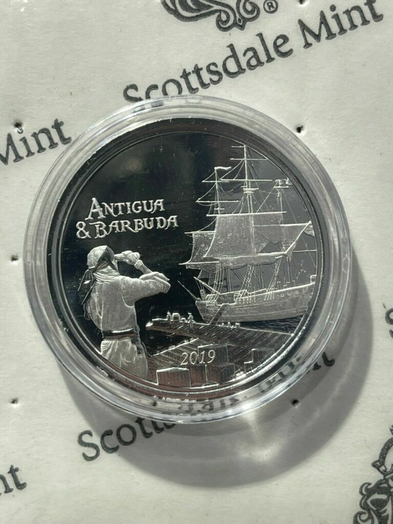 Read more about the article 2019 Eastern Caribbean $2 Antigua and Barbuda Rum Runner 1 oz Silver BU Coin