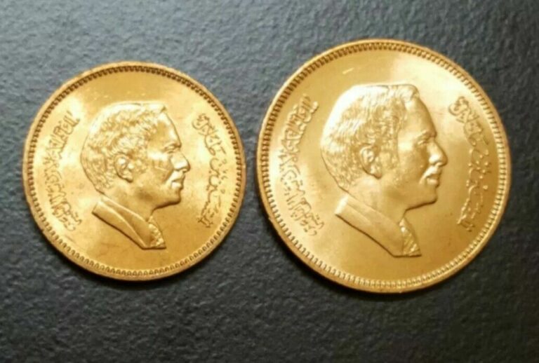 Read more about the article 1978 JORDAN 5 and 10 FILS GEM UNC COINS KM 36 37 KING HUSSEIN 1398-AH LOT OF 2 PCS