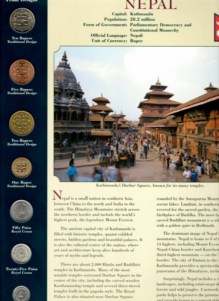 Read more about the article Coins from Around the World Nepal 1996 – 2001 BU UNC 10  5 Rupees 1997 2 Rp 1996