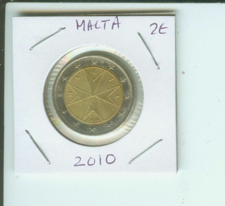 Read more about the article 2010  MALTA 2€  2-€  2 Euro Bimetallic Coin Maltese Cross !!