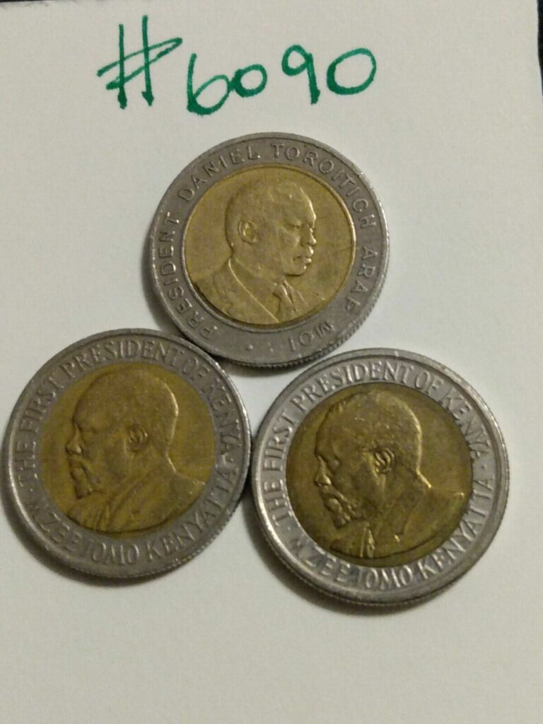 Read more about the article 🇰🇪 3 Styles Of Kenya 5 Shillings Coins 1997 2009 and 2010 (Magnetic) 🇰🇪