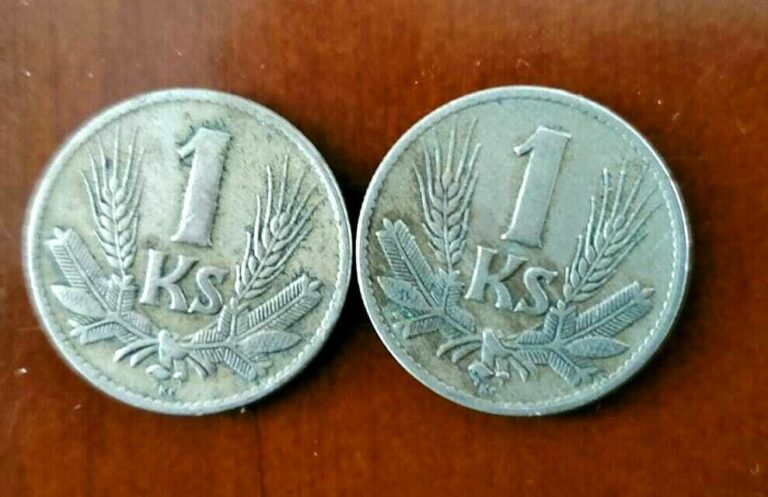 Read more about the article 2 SLOVAKIA COINS  1941 1940   1 KORUNA