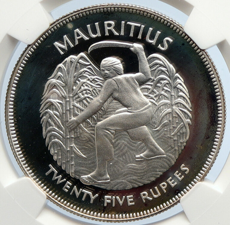 Read more about the article 1977 MAURITIUS UK Queen Elizabeth II VINTAGE PROOF Silver 25 Rupees Coin i105648