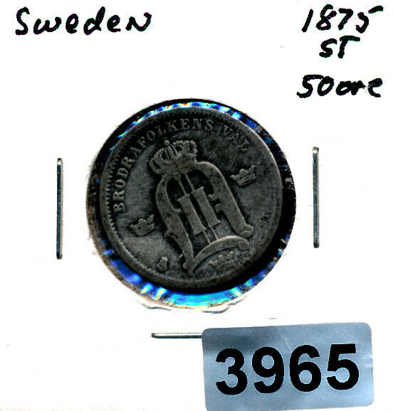 Read more about the article SWEDEN – 50 ORE 1875 – SILVER – #3965