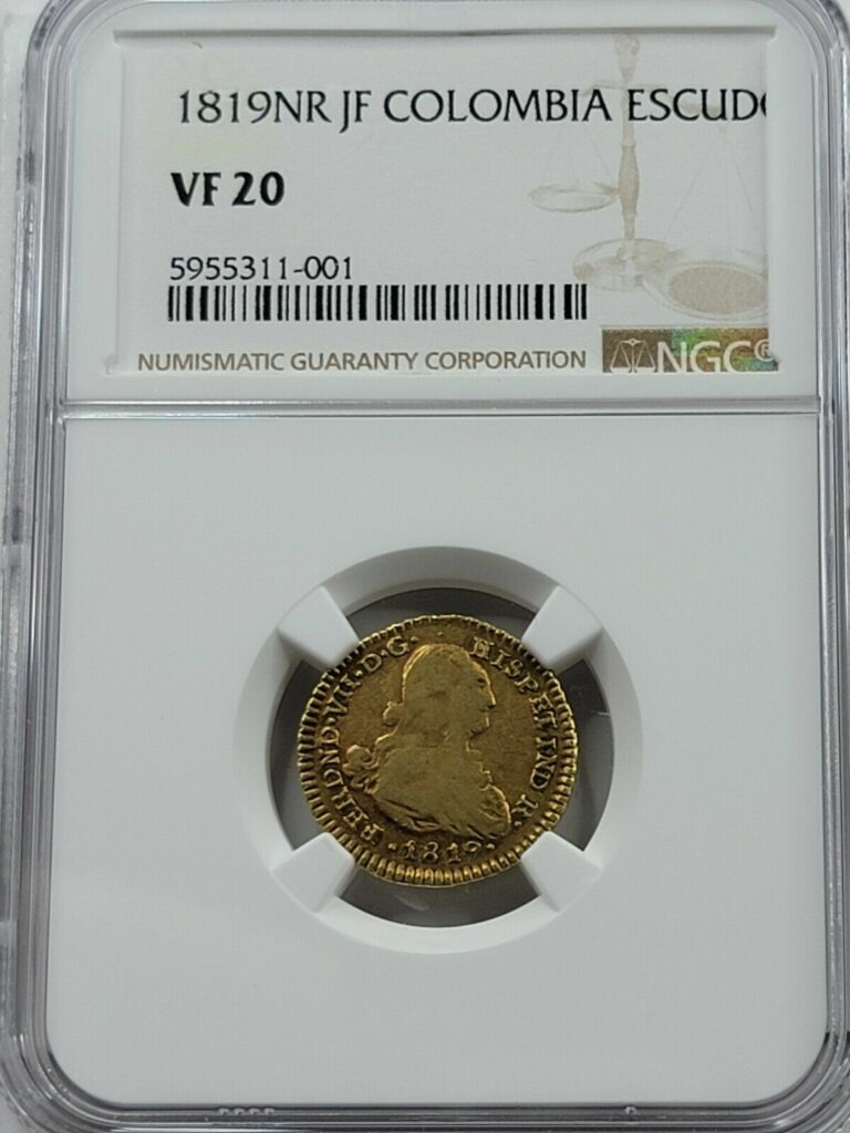 Read more about the article NGC VF20 Spanish Gold Escudo. 1819 AD. Colombia.