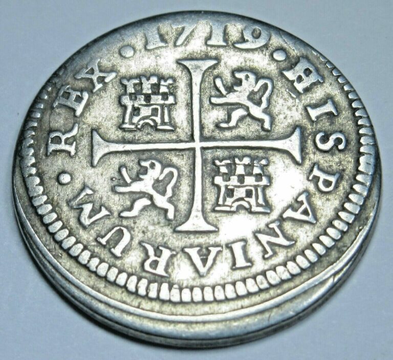 Read more about the article 1719 Spanish Silver 1/2 Reales Antique 1700s Colonial Cross Pirate Treasure Coin