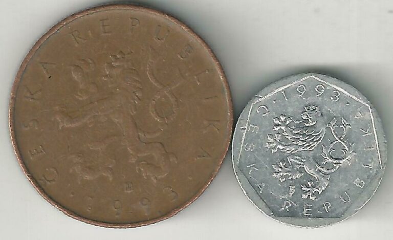 Read more about the article 2 DIFFERENT COINS from the CZECH REPUBLIC – 50 HALERIOV and 10 KORUN (BOTH 1993)