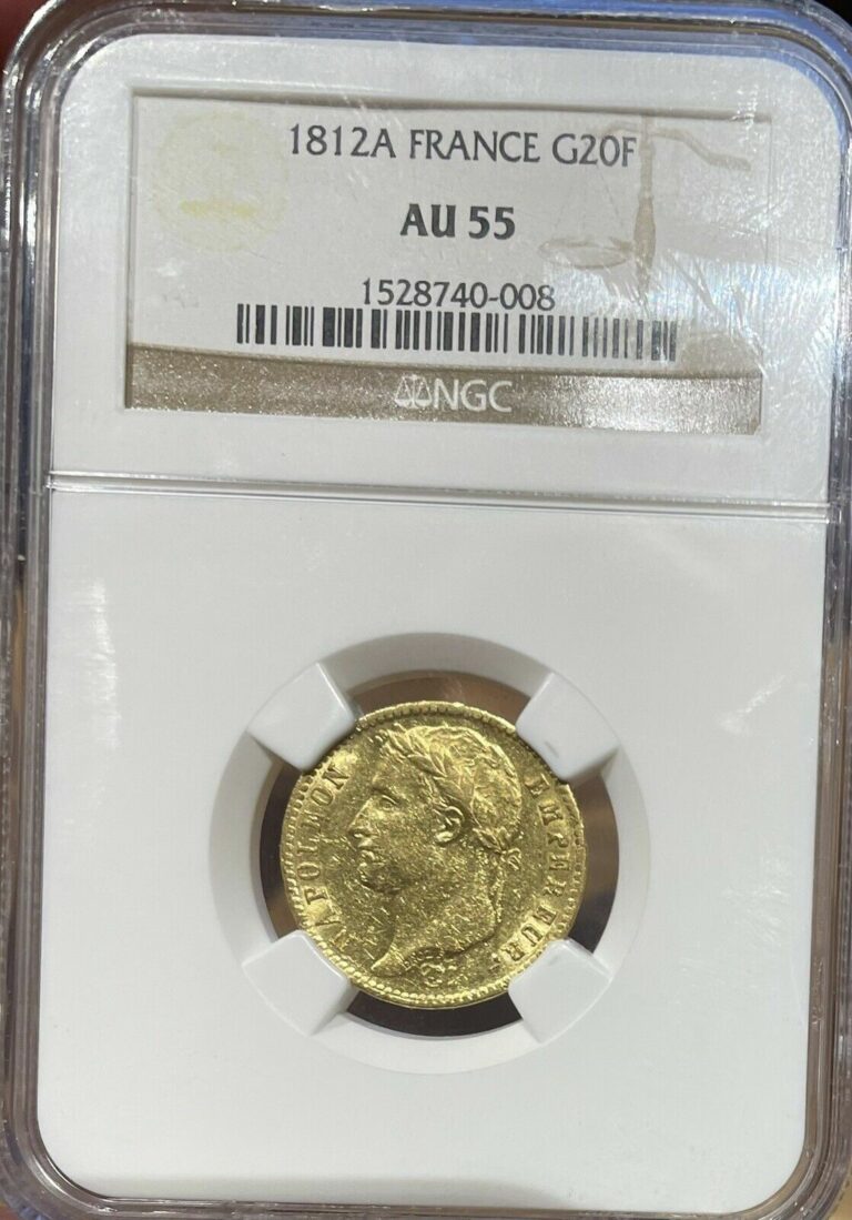 Read more about the article 1812-A 20 Francs Gold NGC AU55 – France Gold Coin G20F