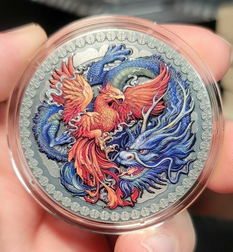 Read more about the article Ghana – 2021 – 50 Gram – Phoenix and Dragon – .999 Silver Coin. U.S. SELLER!