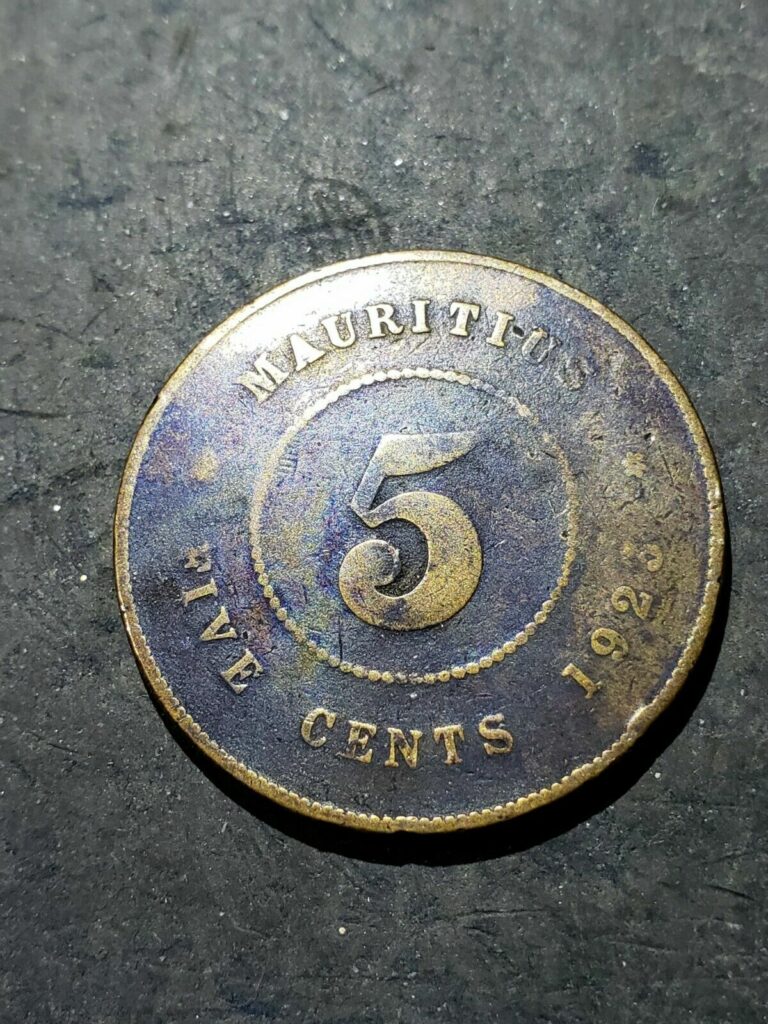 Read more about the article 1923 Mauritius 5 Cents KM#14 Circulated Condition