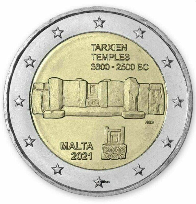 Read more about the article 2021 Malta € 2 Euro UNC Uncirculated Coin UNESCO World Heritage: Tarxien Temples