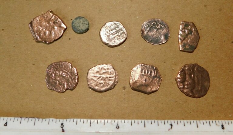 Read more about the article 1400s or earlier Spanish coins  treasure of 9 pieces  !!