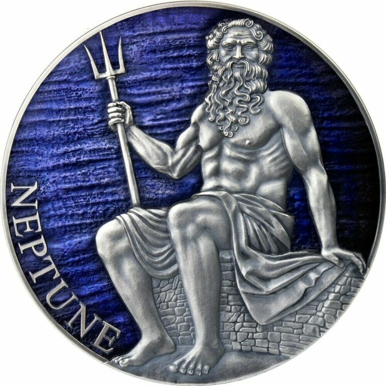 Read more about the article Neptune Planets and Gods 3oz Antique Fish Silver Coin 3000 Francs Cameroon