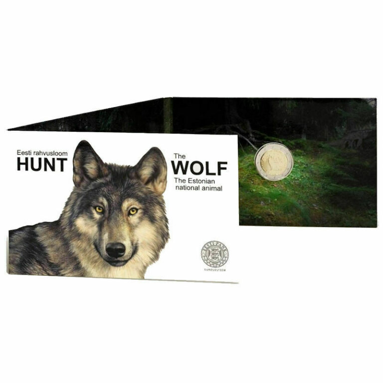 Read more about the article 2021 Estonia € 2 Euro Brilliant Uncirculated BU Coin The Wolf