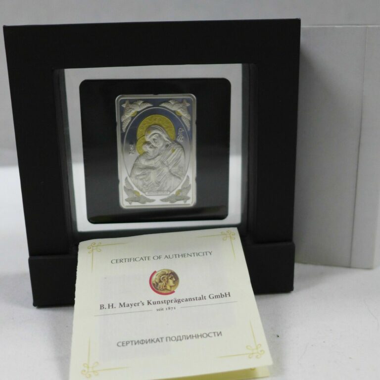 Read more about the article 2011 Belarus Silver 20 roubles Icon Holy Theotokos of Zhyrovichy w/ BOX COA