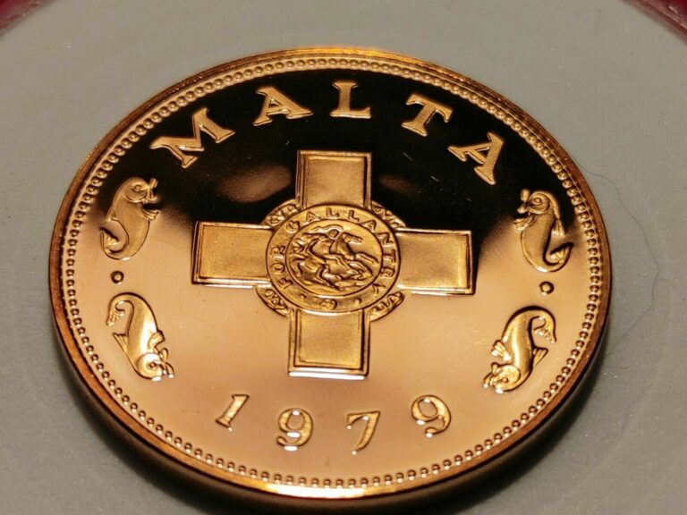 Read more about the article GEM PROOF 1979 MALTA COPPER CENT LOW MINTAGE Maltese Cross coin w new Holder.