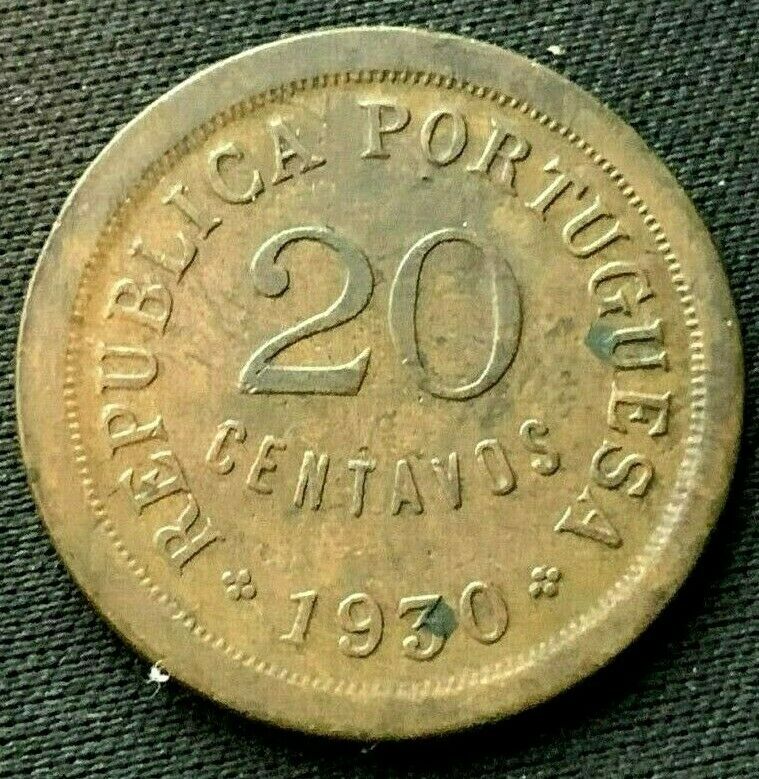 Read more about the article 1930 Cape Verde Islands 20 Centavos Coin XF    Portugal    World Coin     #C579