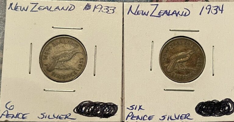 Read more about the article 1933 and 1934 NEW ZEALAND SILVER COINS  FREE SHIPPING