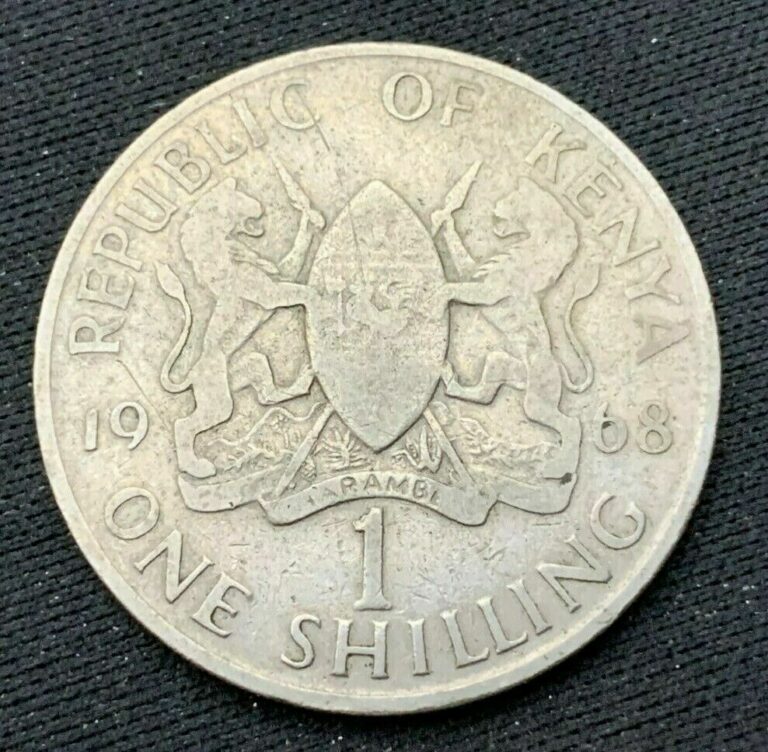 Read more about the article 1968 Kenya 1 Shilling Coin VF ( Short Series only 3 years )   #K468