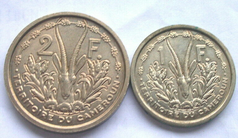 Read more about the article French Cameroon 1948 Set of 2 Essai Coins 1 2 Francs Rare!