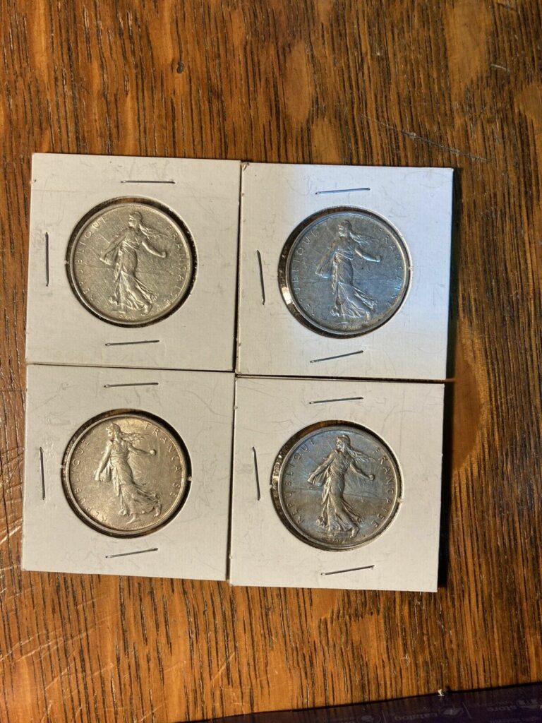 Read more about the article france 5 francs silver 1960  1961  1963  1965 ( 4 coins)