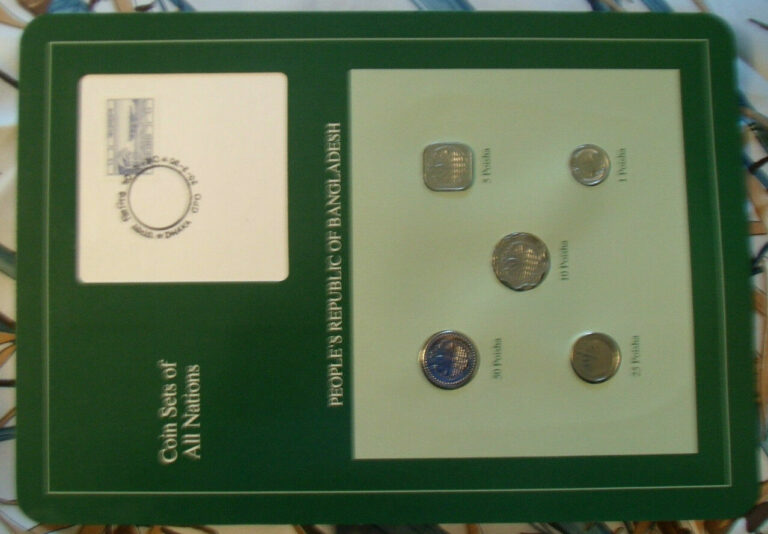 Read more about the article Coin Sets of All Nations Bangladesh w/card 1974-1984 UNC 5  50 Poisha 1980