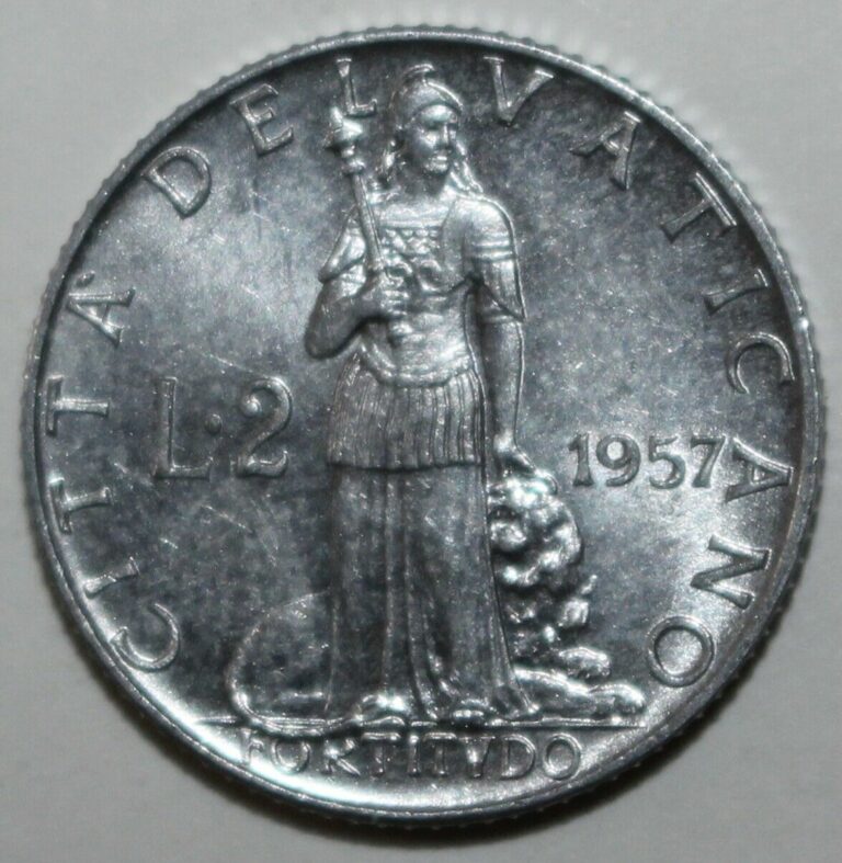 Read more about the article Vatican City 2 Lire Coin 1957 KM# 50 Pope Pius XII An.XIX Two 30K MINTED!