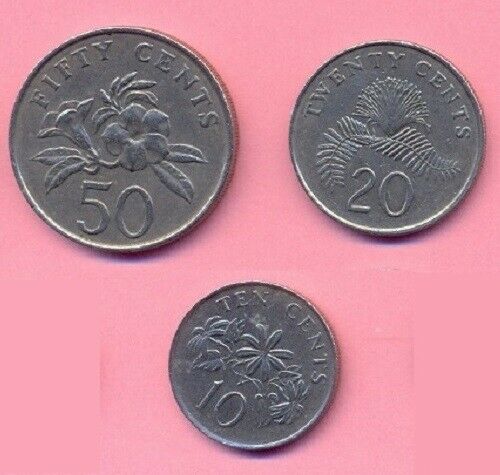 Read more about the article Singapore set of 3 circulation coins 50  20 cents 1986 and 10 cent1988