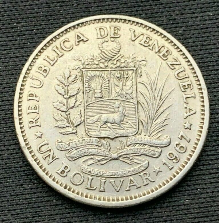 Read more about the article 1967 Venezuela  Un 1 Bolivar Coin  Nickel   UNC   #K827