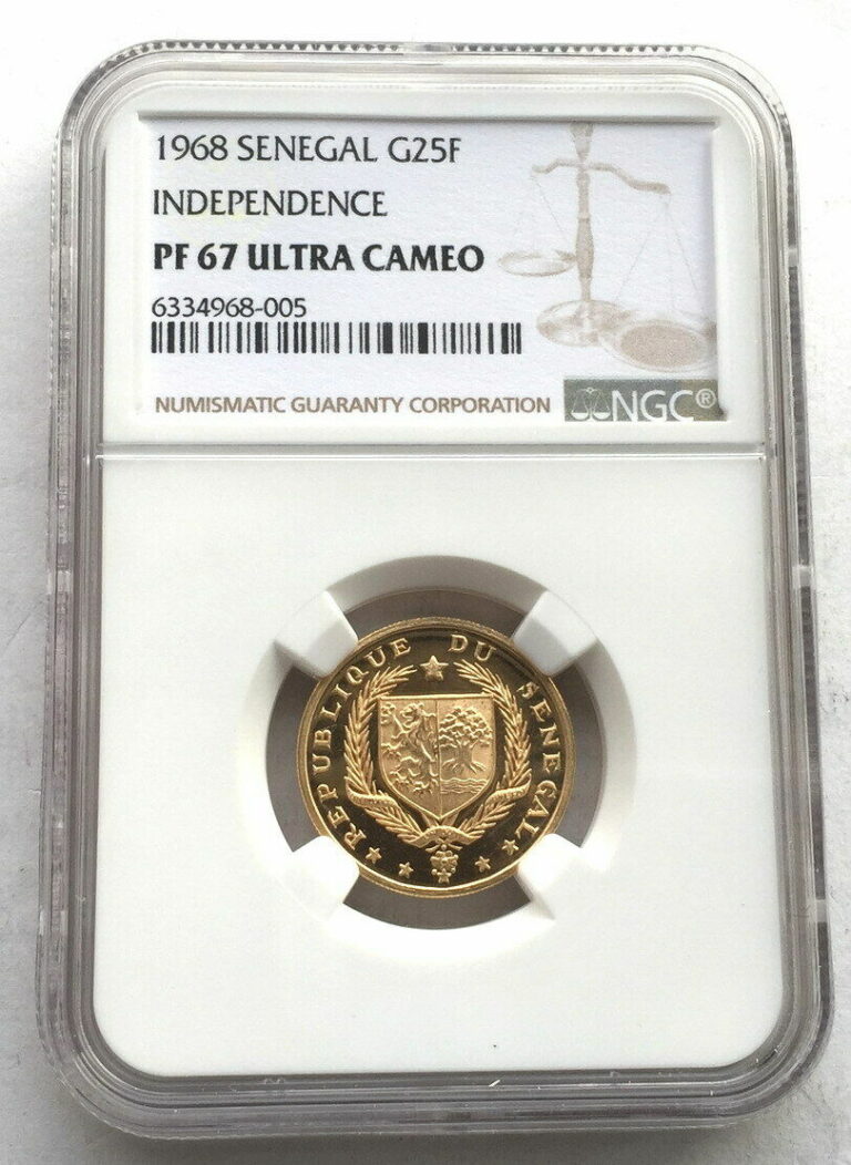 Read more about the article Senegal 1968 Independence 25 Francs NGC PF67 Gold Coin Proof