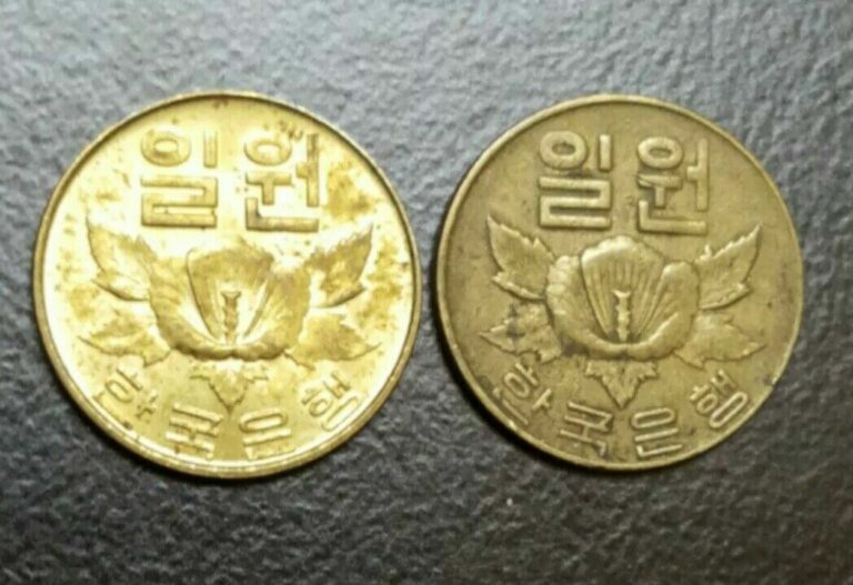 Read more about the article 1967 SOUTH KOREA 1 WON LOT OF 2 VINTAGE COINS KM 4