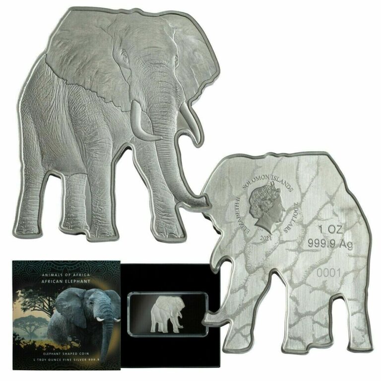 Read more about the article 2021 PAMP Solomon Islands Animals of Africa: Elephant Shaped 1 oz Silver Coin