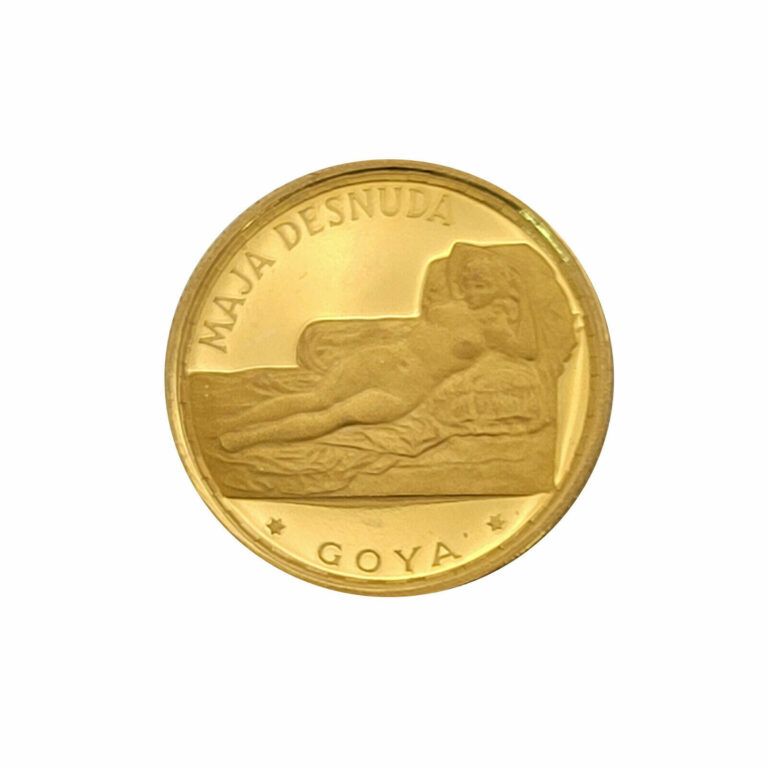 Read more about the article 1970 Rep.Equatorial Guinea Goya Maja Desnudas 250 Pesetas Proof .999 Gold Coin