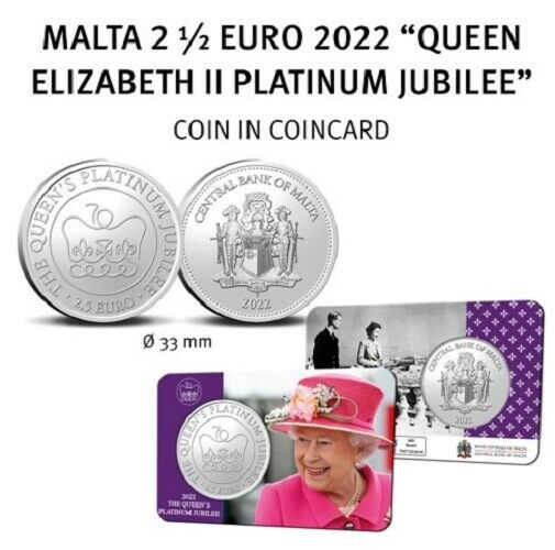 Read more about the article MALTA 2022 PRESALE – 2.5 euro Coin Card QUEEN ELIZABETH II PLATINUM JUBILEE