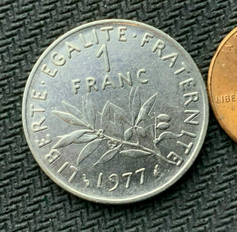 Read more about the article 1977 France 1 Franc Coin AU +  High Grade World Coin    #B634