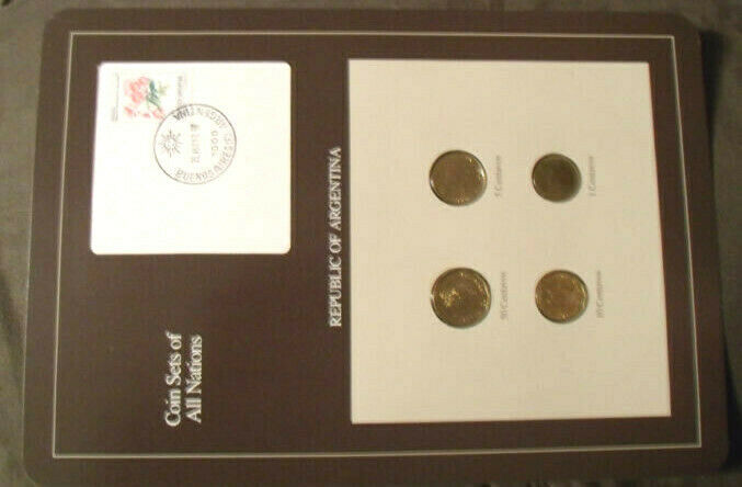 Read more about the article Coin Sets of All Nations Argentina w/card 50  10  5  1 Centavos 1987 UNC