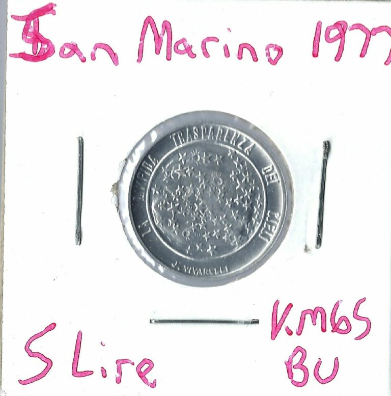Read more about the article Coin San Marino 5 Lire 1977 KM65  combined shipping