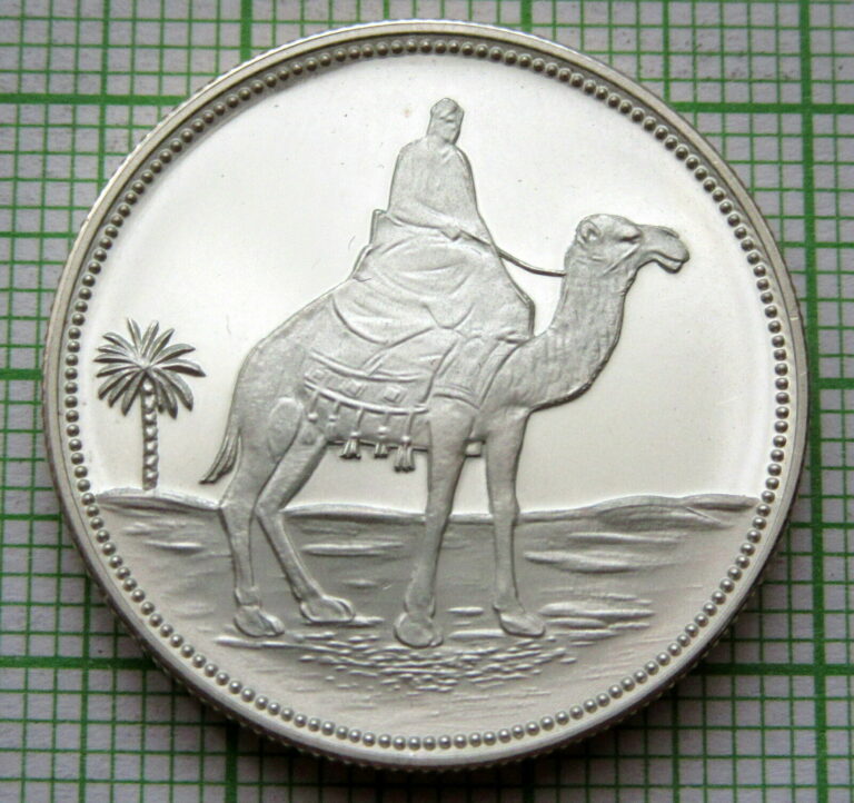 Read more about the article YEMEN 1969 1 RIYAL  MAN ON CAMELBACK  Qadhi Azzubairi Memorial SILVER PROOF