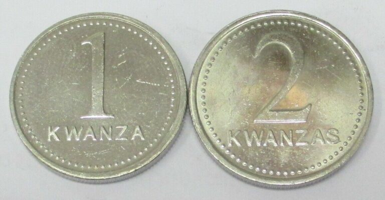 Read more about the article ANGOLA 2 COINS ONE AND TWO KWANZAS 1999 KM 97/98