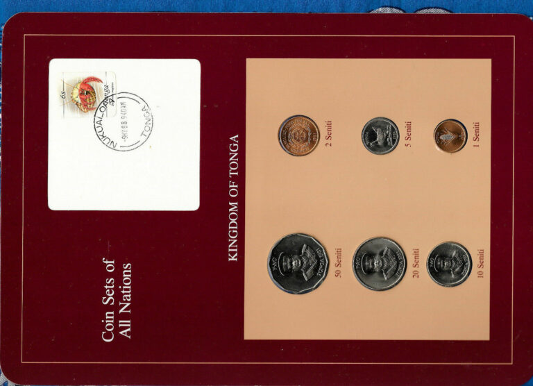 Read more about the article Coin Sets of All Nations Tonga w/card UNC 1 2 5 10 20 50 Seniti 1981 9MY88