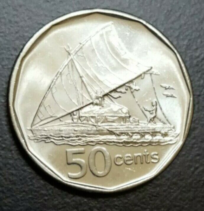 Read more about the article 2009 FIJI ISLANDS 50 CENTS UNC COIN SAILING SHIP CANOE TAKIA KM 122